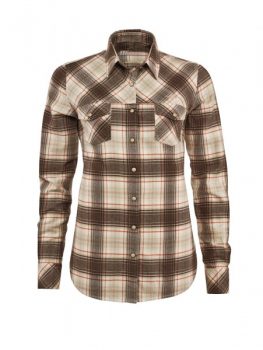 BLASER Bluse Damen Twill Beige/Braun Kariert