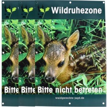 Waidgerechte Jagd Hinweisschild Wildruhezone ? 3er-Pack