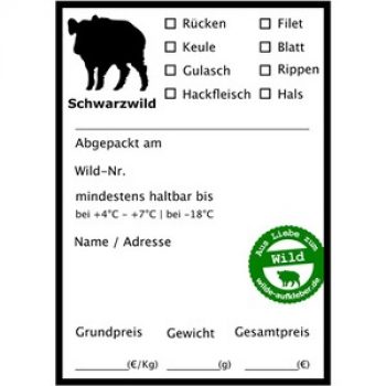 Wilde-aufkleber.de Wildbret-Aufkleber