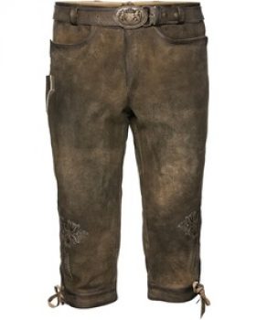 Luis Steindl Kniebundlederhose mit Gürtel