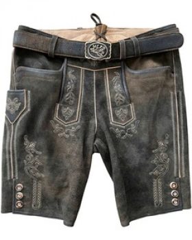 Luis Steindl Kurze Lederhose mit Gürtel