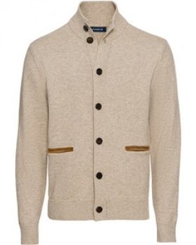 HIGHMOOR Cardigan mit Lederdetails