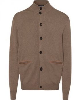 HIGHMOOR Cardigan mit Lederdetails