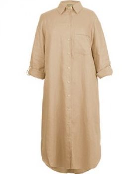 White Label Midi-Hemdblusenkleid aus Leinen