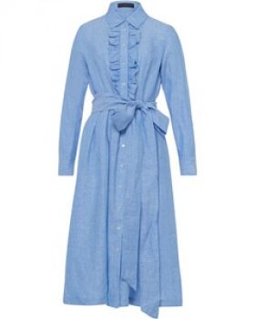 REITMAYER Leinenkleid mit Rüschenkante