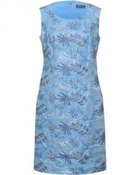 White Label Besticktes Leinenkleid