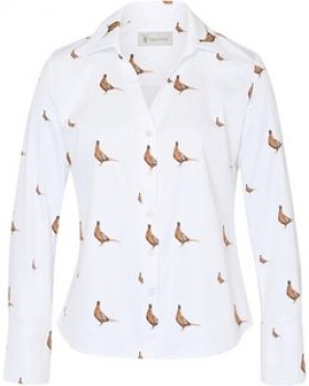 Hartwell V-Hemdbluse Harper Fasanmotiv