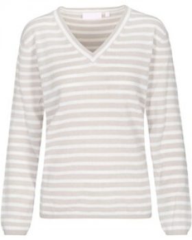 Brigitte von Schönfels Ringel-V-Pullover
