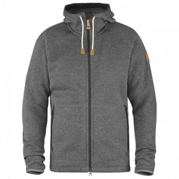 Fjällräven – Övik Fleece Hoodie – Fleecejacke Gr S grau/schwarz