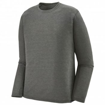 Patagonia – L/S Cap Cool Trail Shirt – Funktionsshirt Gr L grau/schwarz/oliv