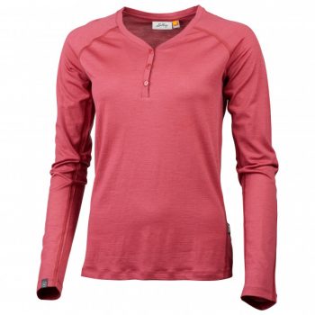 Lundhags – Women’s Gimmer Merino Light Henley – Merinounterwäsche Gr XS rosa/rot