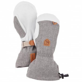 Hestra – Army Leather Patrol Gauntlet Mitt – Handschuhe Gr 7 grau/weiß