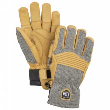 Hestra – Army Leather Couloir 5 Finger – Handschuhe Gr 6 grau/beige