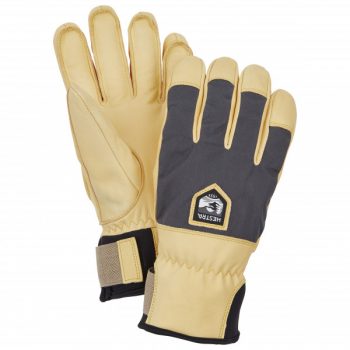Hestra – Sarek Ecocuir 5 Finger – Handschuhe Gr 7 beige/schwarz