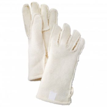Hestra – Wool Pile/Terry Liner 5 Finger – Handschuhe Gr 7 weiß